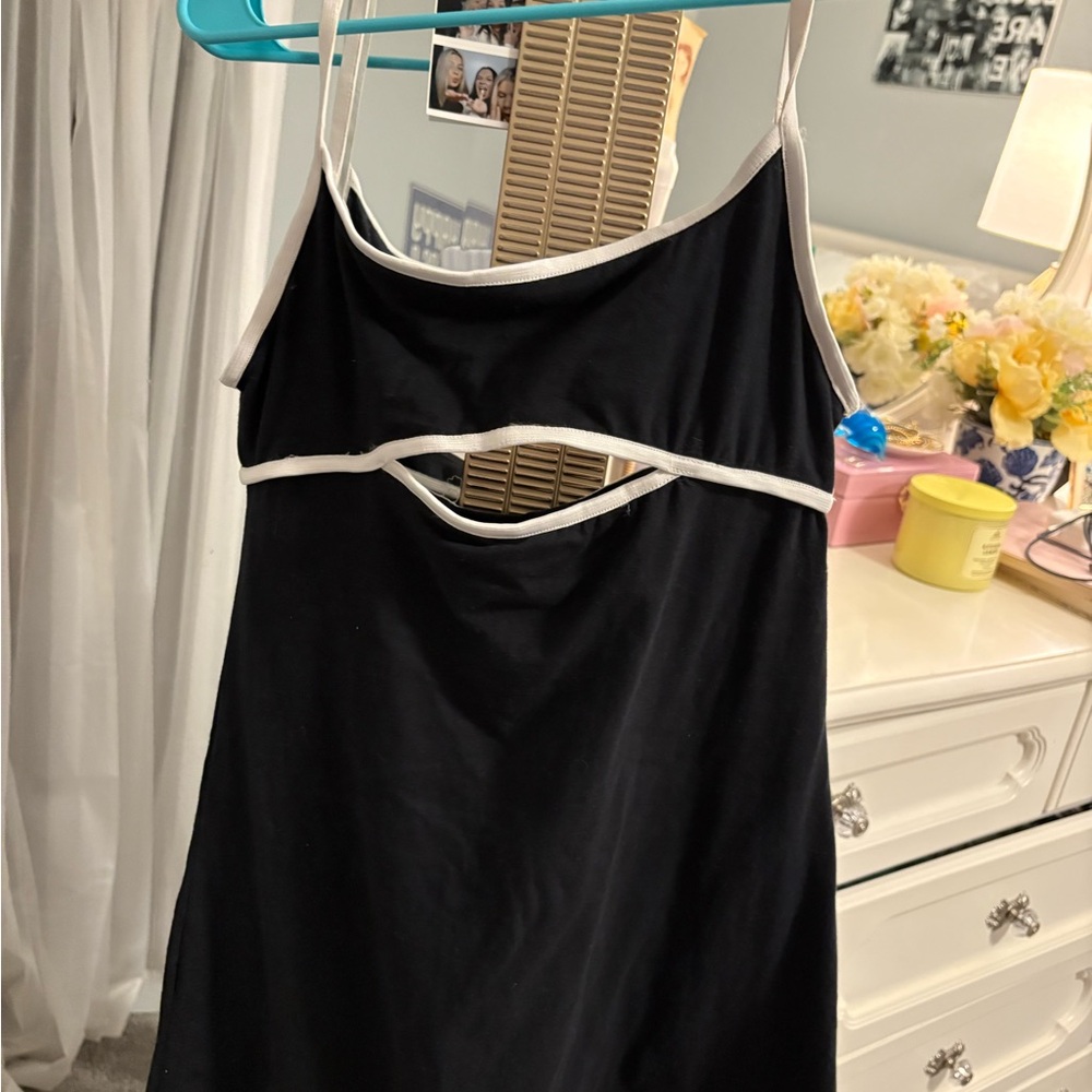 Urban Outfitters Black Chemise with White Accents